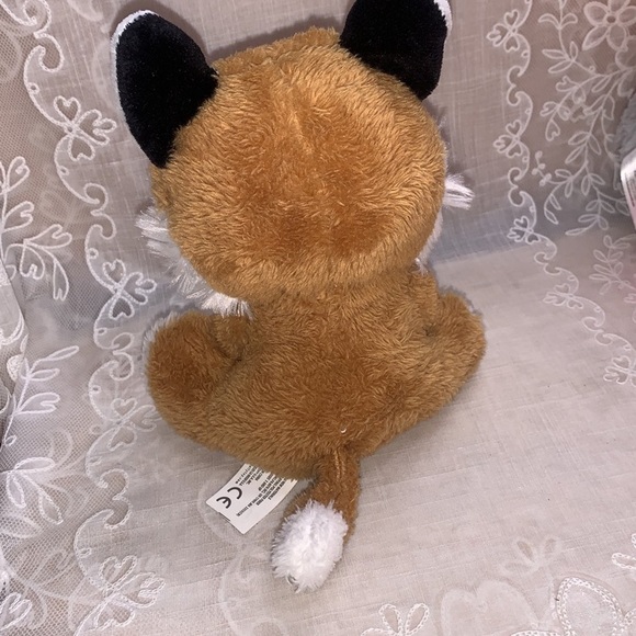 Kellytoy fox plush stuffed animal 7" from 2014 glitter gold eyes - Picture 5 of 11